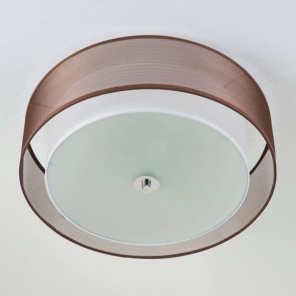 Lindby - Tobia Lampa Sufitowa Brown/White/Chrome