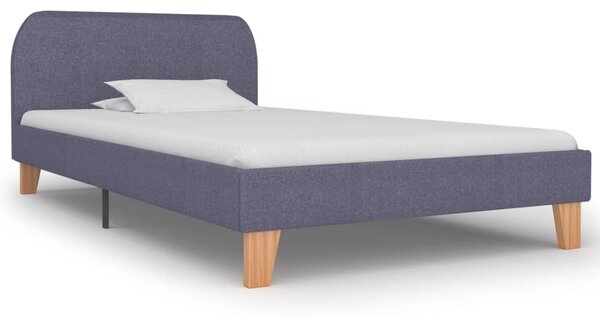 Rama łóżka, jasnoszara, tkanina, 90 x 200 cm