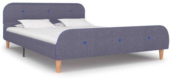 Rama łóżka, jasnoszara, tapicerowana tkaniną, 140 x 200 cm