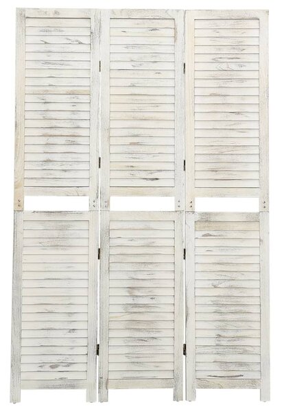 Parawan 3-panelowy, biały, 105 x 165 cm, drewniany
