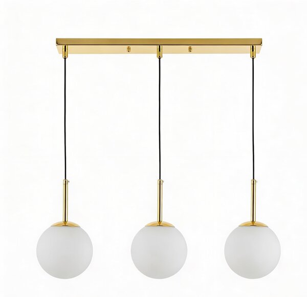 NOWOCZESNA POTRÓJNA LAMPA KLASYCZNE ZŁOTO FREDICA W3 PRO