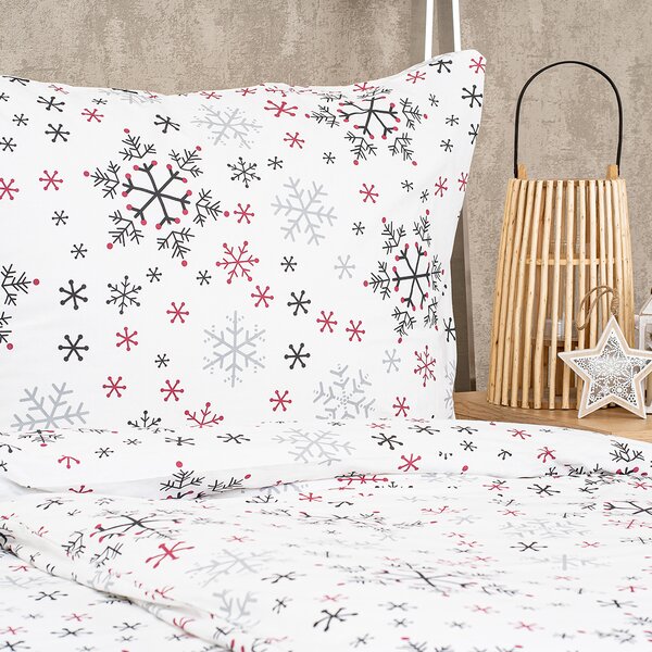 4Home Pościel bawełniana Snowflakes, 220 x 200 cm, 2 szt. 70 x 90 cm
