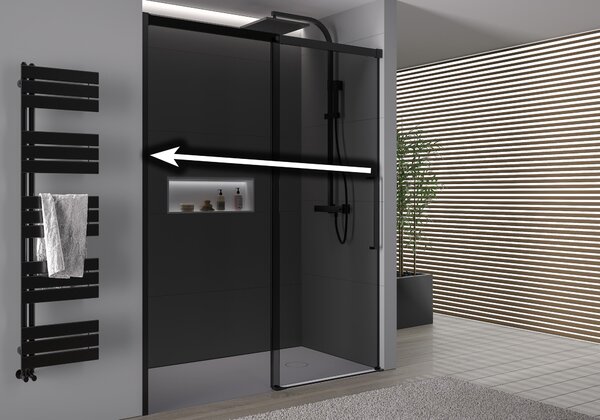 Drzwi prysznicowe przesuwne Soft-Close ze ścianką DX906 FLEX