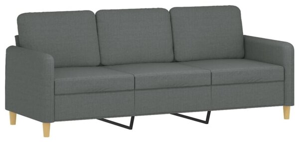 Sofa 3-osobowa, ciemnoszara, 180 cm, tapicerowana tkaninÄ