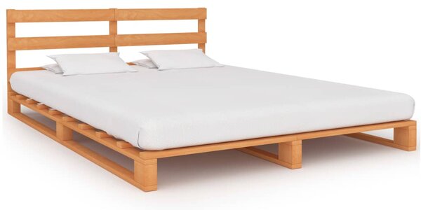 Rama łóżka z palet, brązowa, lite drewno sosnowe, 120 x 200 cm