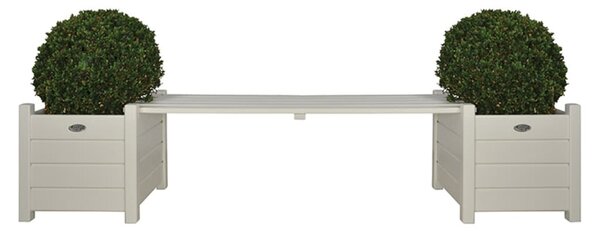 Esschert Design Donice połączone ławką, białe, CF33W