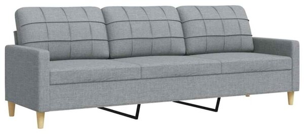 Sofa 3-osobowa, jasnoszara, 210 cm, tapicerowana tkaninÄ