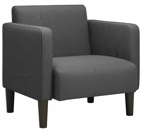 Sofa fotel z podÅokietnikami ciemnoszary 54 cm tkanina corduroy