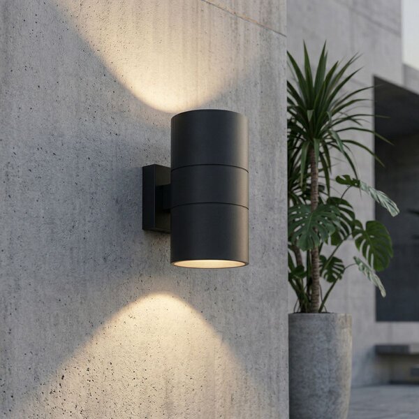 Nowoczesna lampa ścienna zewnętrzna czarna 2-światłowa AR111 IP44 - Duo