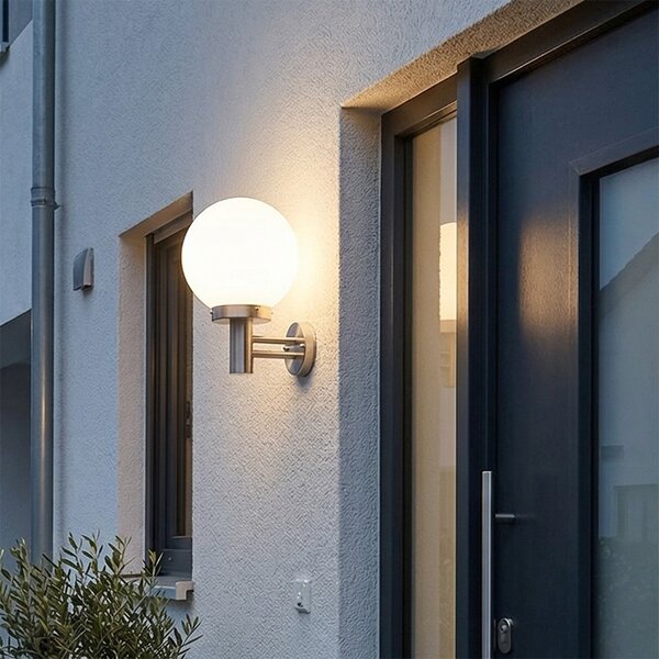 Nowoczesna lampa ścienna zewnętrzna stal nierdzewna IP44 - Sfera