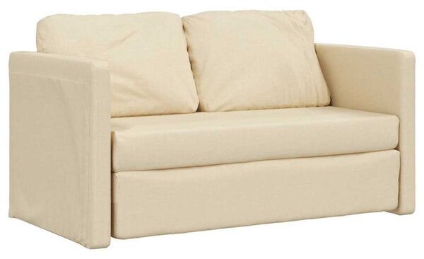 Sofa podÅogowa 2-w-1, kremowa, 112x174x55 cm, tkanina