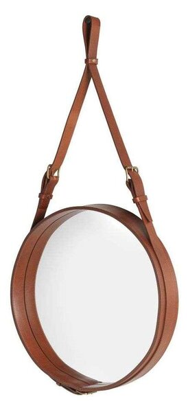 GUBI - Adnet Wall Mirror Circular Ø45 Tan Leather