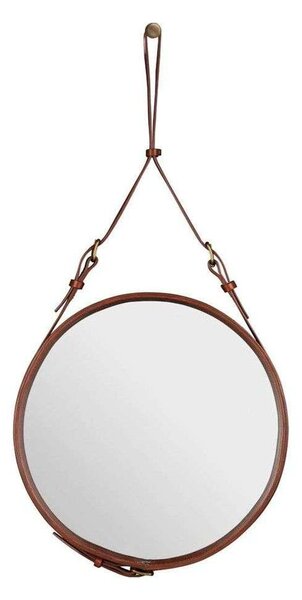 GUBI - Adnet Wall Mirror Circular Ø45 Tan Leather