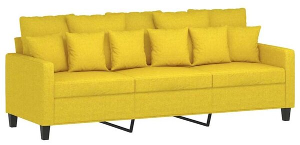Sofa 3-osobowa, jasnoÅ¼Ã³Åta, 180 cm, tapicerowana tkaninÄ
