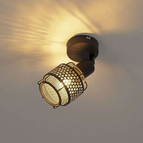 Lindby - Eudoria Lampa Sufitowa Black/Gold
