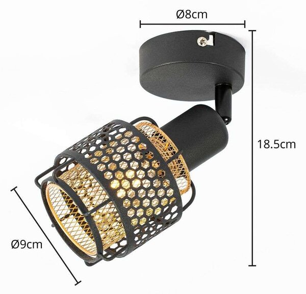 Lindby - Eudoria Lampa Sufitowa Black/Gold