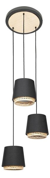 Lindby - Ananya 3 Round Lampa Wisząca Black