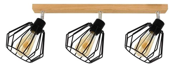 Envostar - Vento 3 Lampa Sufitowa Black/Oak