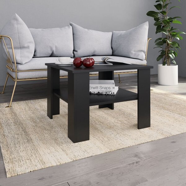Stolik kawowy, czarny, 60x60x42 cm, materiał drewnopochodny