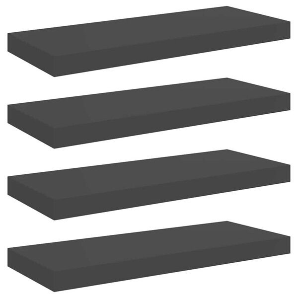 Półki ścienne, 4 szt., czarne, 60x23,5x3,8 cm, mdf