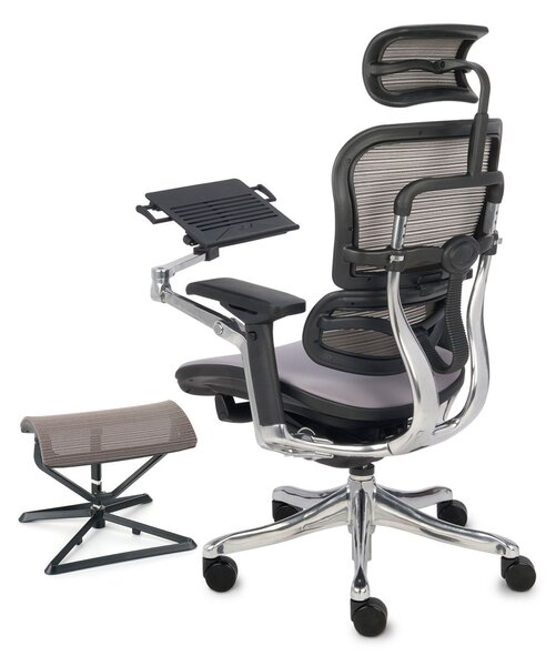 Zestaw 2 ergonomiczny fotel biurowy Ergohuman z pulpitem i podnóżkiem