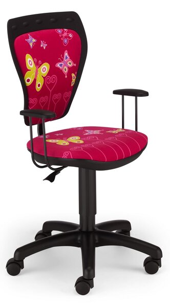 Krzesło Ministyle gtp Butterfly, różowe z motylami, czarno-różowe, dla dziecka