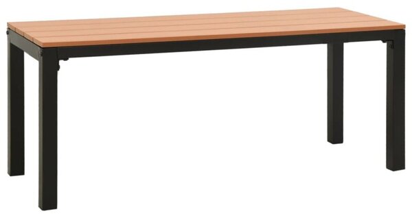Ławka ogrodowa, 110 cm, stal i wpc, brązowo-czarna
