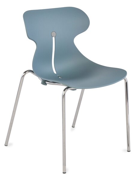 Krzesło Mariquita, minimalistyczne na metalowych nogach z plastikowym siedziskiem