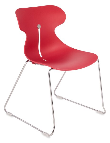Krzesło Mariquita P na stalowej płozie z plastikowym siedziskiem