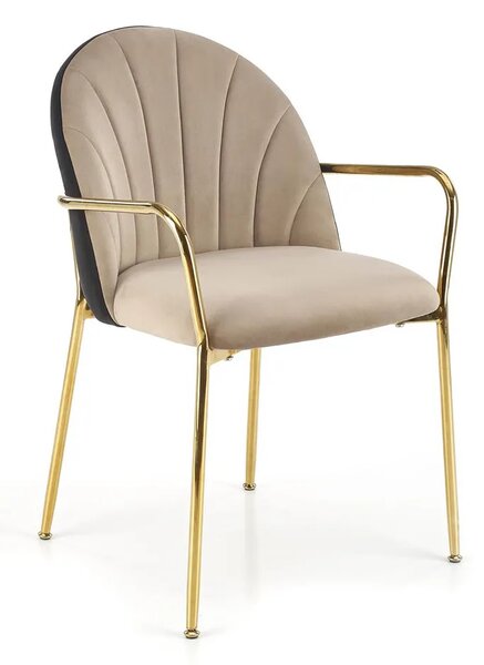 Szare pikowane krzesło w stylu glamour 8x D4-C35