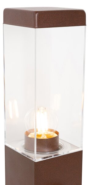 Lampa zewnętrzna rdzawo-brązowa 80 cm z gniazdkiem IP44 - Malios