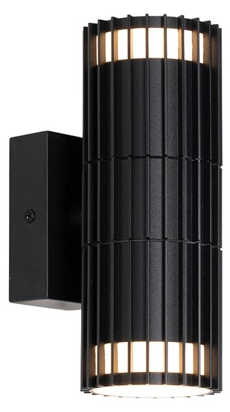 Designerska lampa ścienna zewnętrzna czarna 2-światłowa IP44 - Boris