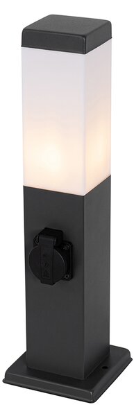 Lampa ogrodowa ciemnoszara 45 cm z gniazdem IP44 - Malios