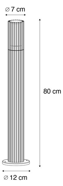 Inteligentny słupek oświetleniowy zewnętrzny czarny 80 cm IP44 z Zigbee GU10 - Boris