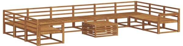 Zestaw sof na zewnątrz 11 szt. naturalny lite drewno akacji