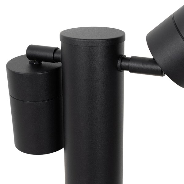 Lampa zewnętrzna czarna z kolcem do ziemi i dławikiem kablowym 45 cm 2-źródła światła IP44 - Duo