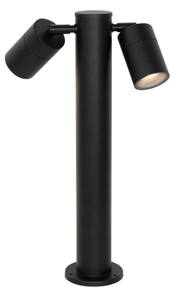 Stojąca lampa zewnętrzna czarna 45 cm IP44 regulowana 2-światłowa - Duo