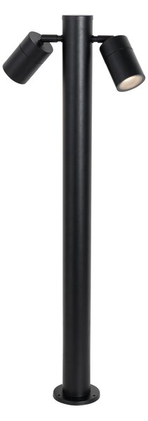 Stojąca lampa ogrodowa czarna 80 cm IP44 regulowana 2-światłowa - Duo