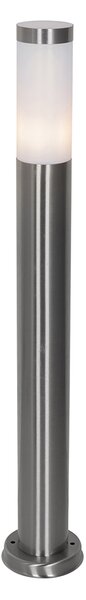 Nowoczesna lampa ogrodowa na słupie stalowa z opalizujące szkłem 80 cm IP44 - Rox