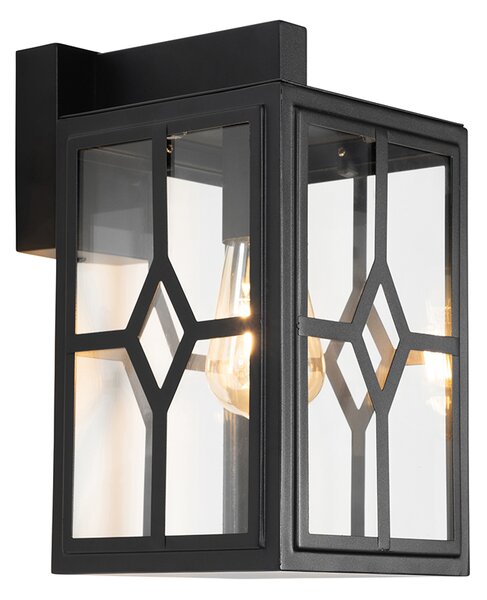 Klasyczna lampa ścienna zewnętrzna czarna IP44 - Dover