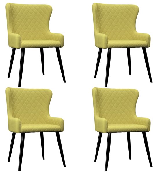 Krzesła stołowe, 4 szt., zielone, obite tkaniną