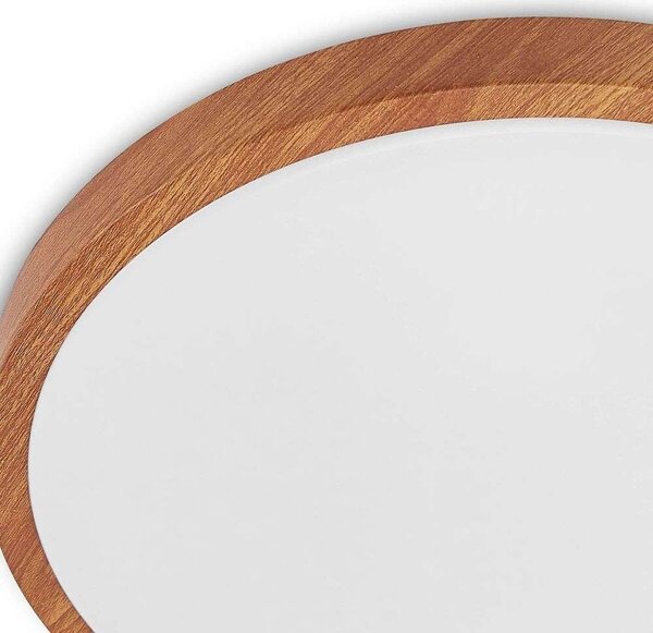 Lindby - Mynte Round LED Lampa Sufitowa Ø42,5 Wood/White