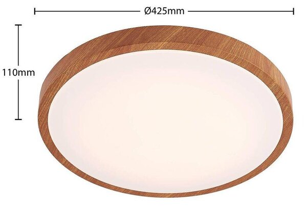 Lindby - Mynte Round LED Lampa Sufitowa Ø42,5 Wood/White