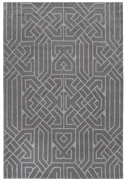 -10% kod: CZYTAMY - Nowoczesny dywan Mystic Taupe z orientalnym, geometycznym wzorem w odcieniach szarości i grafitu. Łatwy w czyszczeniu
