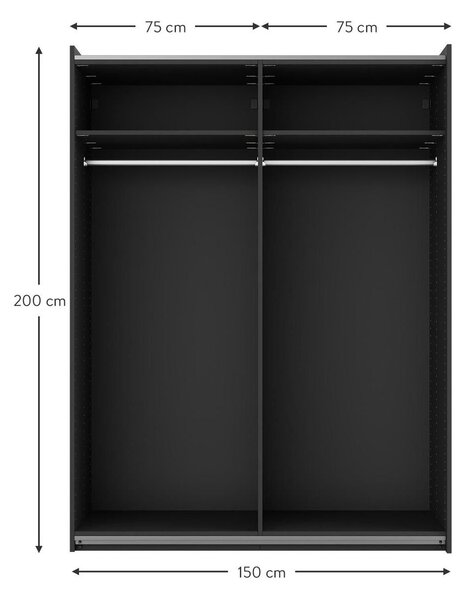 Szafa modułowa z drzwiami przesuwnymi Simone, 150 cm, różne warianty