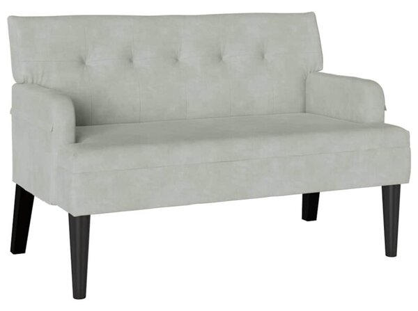 Sofa chesterfield aksamitna jasnoszara 2-osobowa z wsparciem oparcia