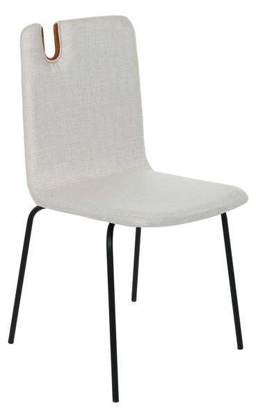 Krzesło Falun Steel, tapicerowane, na metalowych nóżkach, z wieszakiem na torebkę, do jadalni, do salonu