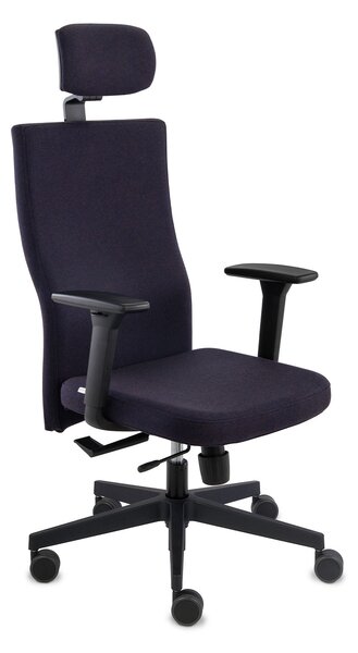 Krzesło biurowe Team Plus HD - ergonomiczny, fotel obrotowy, z zagłówkiem, tapicerowany