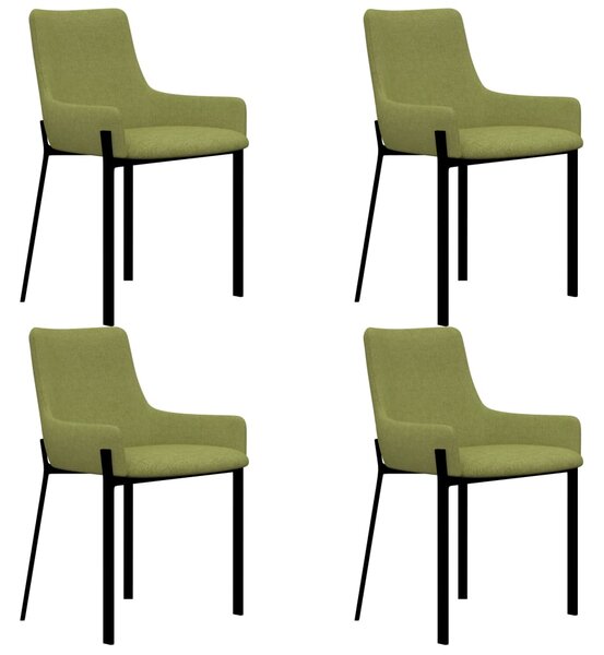 Krzesła stołowe, 4 szt., zielone, tapicerowane tkaniną