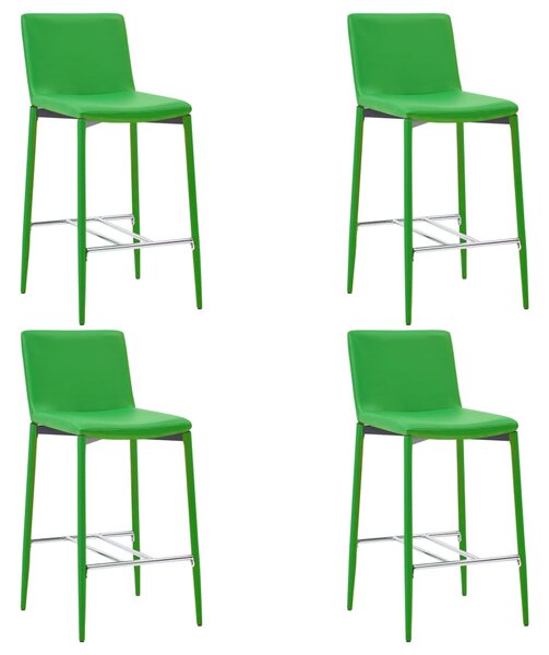 Krzesła barowe, 4 szt., zielone, sztuczna skóra